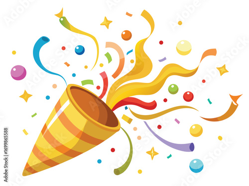 Festive Celebration Cone with Ribbons and Streamers