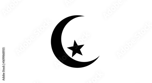 Islamic Symbol Crescent Moon and Star.