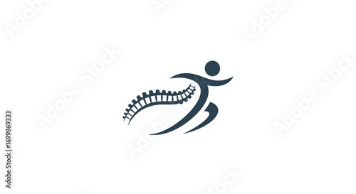 Dynamic Human Figure with Spine - Chiropractic and Wellness Logo.