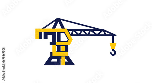 Tower Crane Icon for Construction and Building Projects.