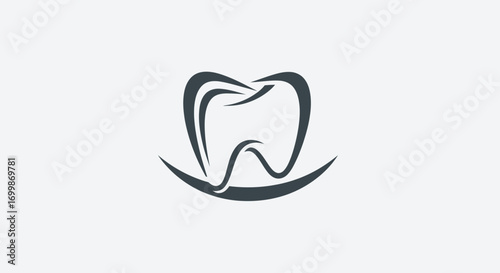 Stylized Tooth Logo for Dental Care and Oral Health.