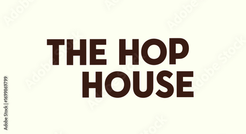 The Hop House text logo in bold brown font on a light background.
