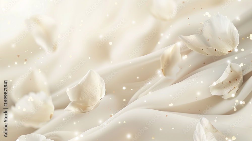 Obraz premium Floating Petals on Ivory Fabric