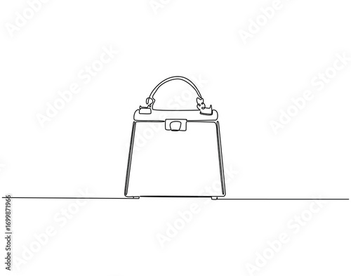 Sling bag continuous line art. Elegant woman sling bag one line drawing. Woman accesscories, fashion concept vector illustration