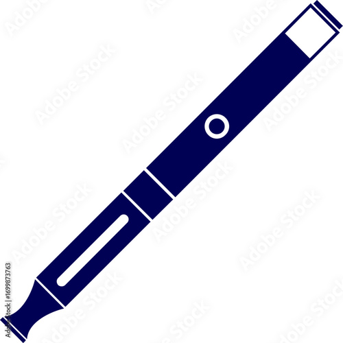electronic cigarette isolated on white. Vape silhouette icon