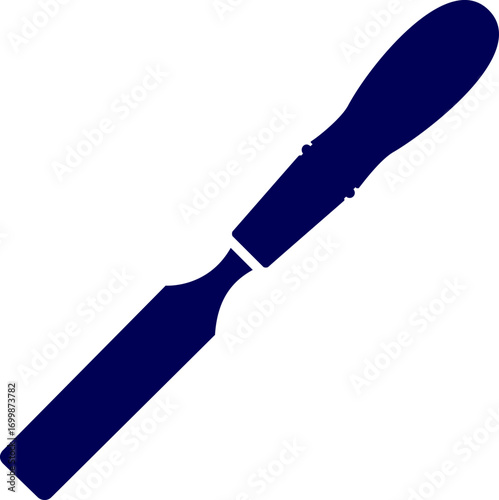 Flat chisel silhouette vector. chisel icon. Flat chisel vector illustration. silhouette of a carpenter's chisel for woodworking and carpentry projects.
