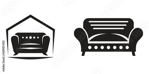 Silhouette vector set illustration of sofa for interior furniture, modern living room and home decoration