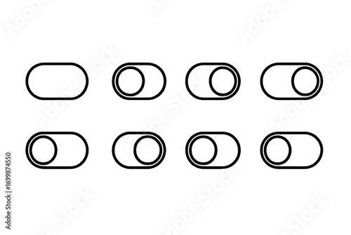 Minimalistic white toggle switches on dark gradient background