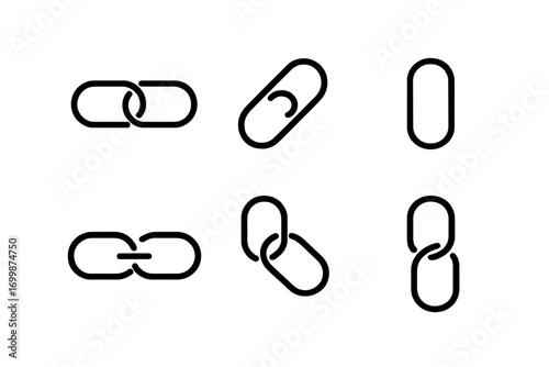 Minimalist neon link icons on metallic background