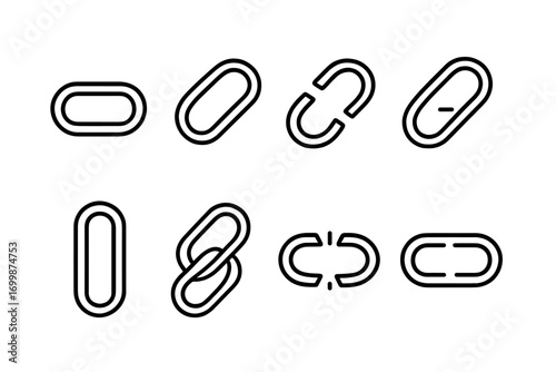 Glowing neon chain link symbols on a dark background