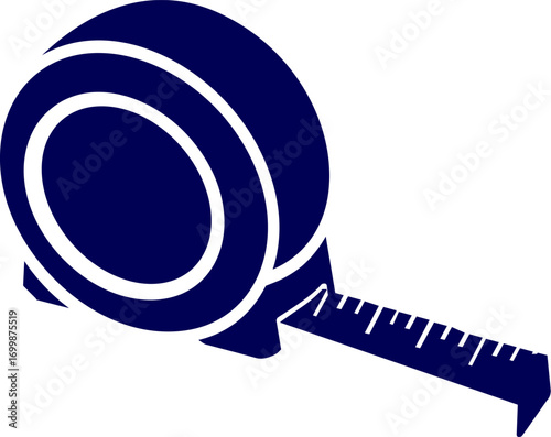 Silhouette vector of a measuring tape. Solid tape measure vector icon. measuring tape glyph icon