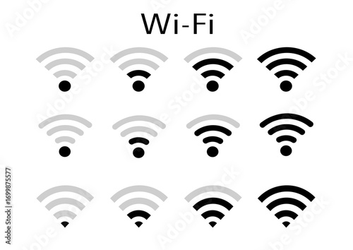 Wi-Fiマークのイラスト　シンプル,Wi-Fi,電波,アイコン,マーク,フリーWi-Fi