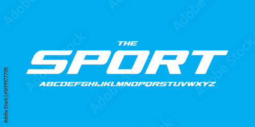 Sporty italic alphabet, wide bold font for powerful dynamic lettering, swift automotive logo, energetic daring headline, car racing branding. Vector typeset