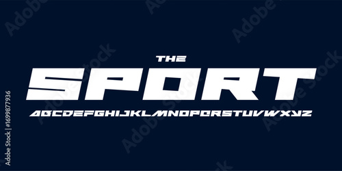 Heavy rectangular font, sport geometric letters, wide geometrical alphabet for power bold headlines, massive lettering, military branding, urban tech logo. Vector typeset
