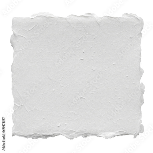 Textured white paper with deckled edges, ideal for creative projects, invitations, and artistic backgrounds