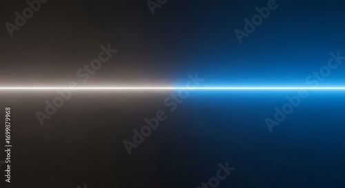 Abstract glowing light beam on dark background with copy space for text