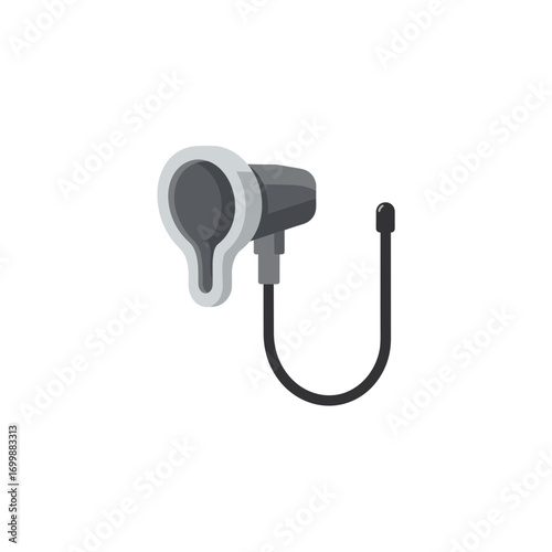 Industrial air pump with flexible hose in minimalistic style  