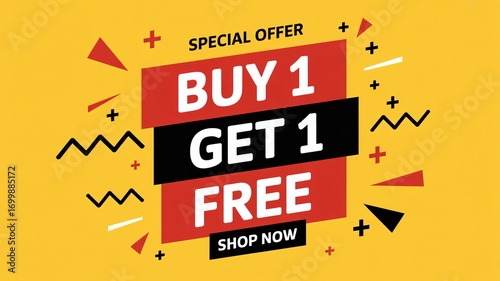 Grab attention with this vibrant buy one get one free deal