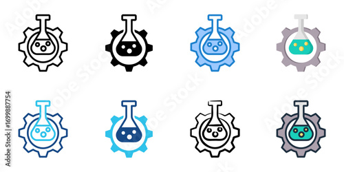 Chemical Engineering icon set multiple style collection 
