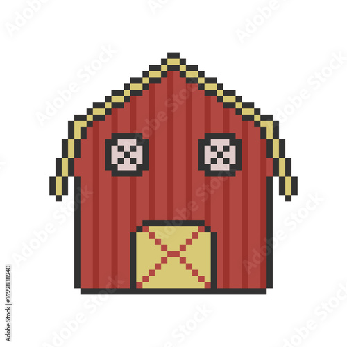 barn building retro pixel art