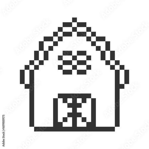barn building retro pixel art