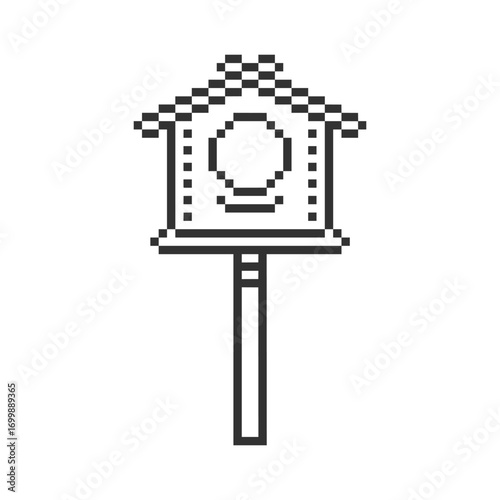 birdhouse building retro pixel art