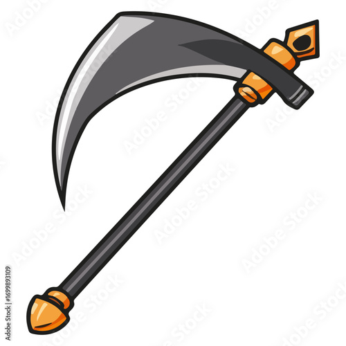 death's scythe, costume, halloween, festival, vector, transparent background, weapon, tool, isolated, sharp