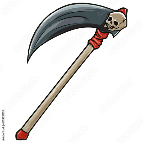 death's scythe, costume, halloween, festival, vector, transparent background, weapon, tool, isolated, sharp