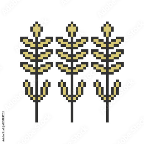 rice plant farming pixel art