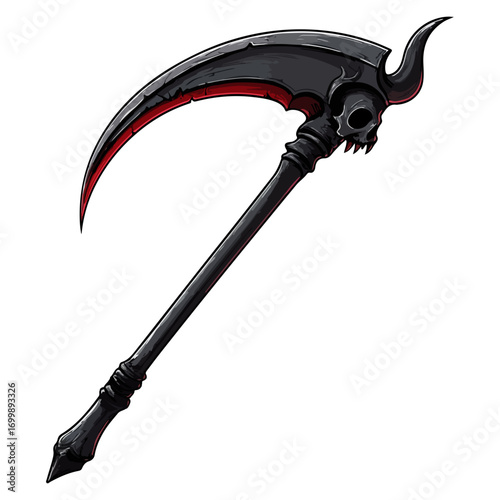 death's scythe, costume, halloween, festival, vector, transparent background, weapon, tool, isolated, sharp