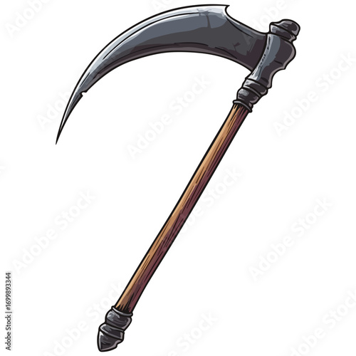 death's scythe, costume, halloween, festival, vector, transparent background, weapon, tool, isolated, sharp
