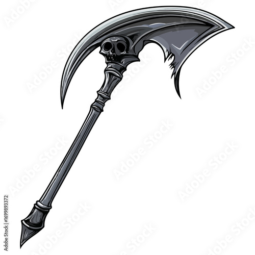 death's scythe, costume, halloween, festival, vector, transparent background, weapon, tool, isolated, sharp