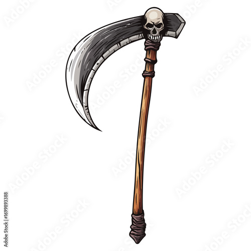 death's scythe, costume, halloween, festival, vector, transparent background, weapon, tool, isolated, sharp