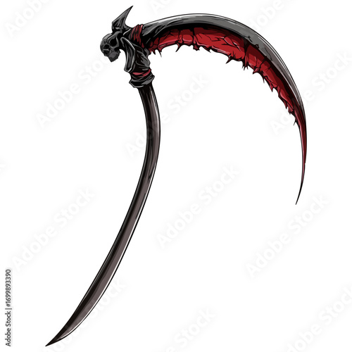 death's scythe, costume, halloween, festival, vector, transparent background, weapon, tool, isolated, sharp