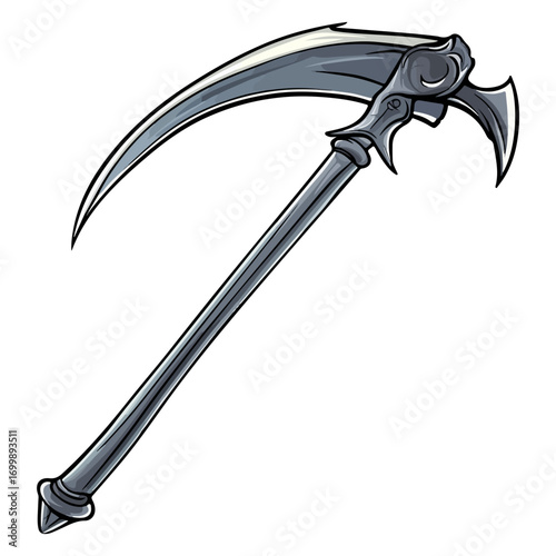 death's scythe, costume, halloween, festival, vector, transparent background, weapon, tool, isolated, sharp