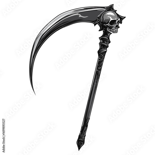 death's scythe, costume, halloween, festival, vector, transparent background, weapon, tool, isolated, sharp