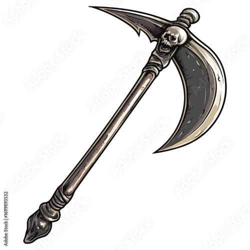 death's scythe, costume, halloween, festival, vector, transparent background, weapon, tool, isolated, sharp