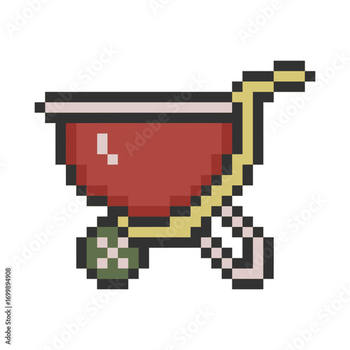 wheelbarrow tool work pixel art