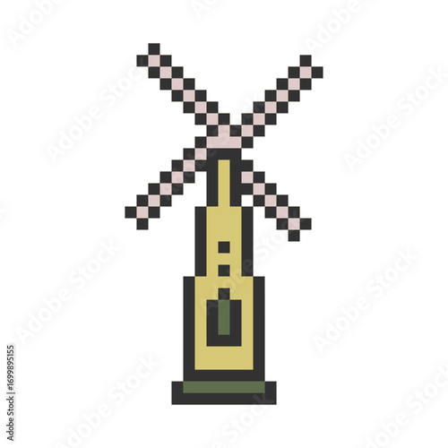 windmill building retro pixel art
