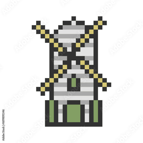 windmill building retro pixel art