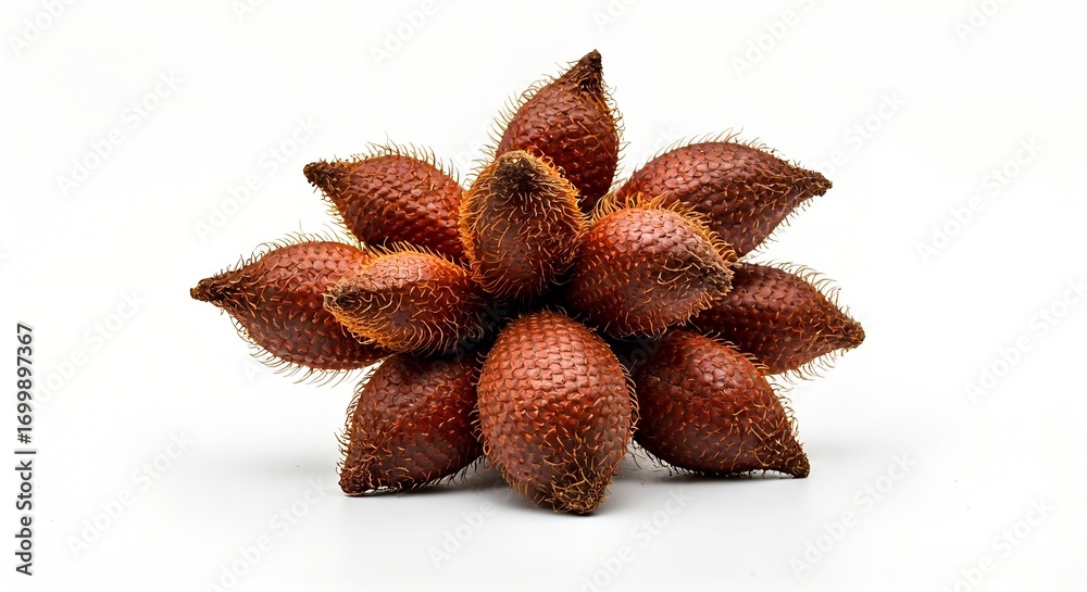 Fototapeta premium A cluster of fresh brown jackfruits on a white background.