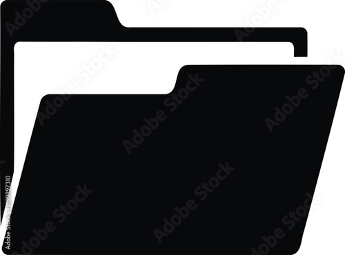 Illustration of icon of a folder isolated on white background, representing file storage
