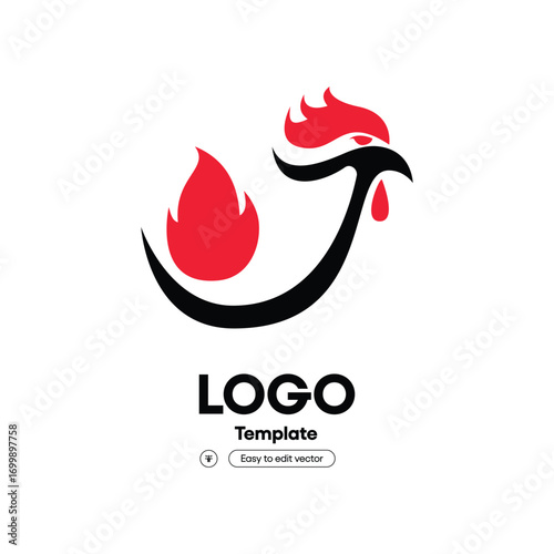Rooster icon with transparent background