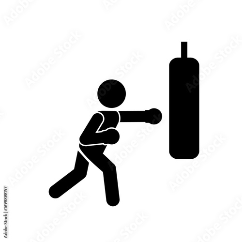 silhouette of a man punching a bag