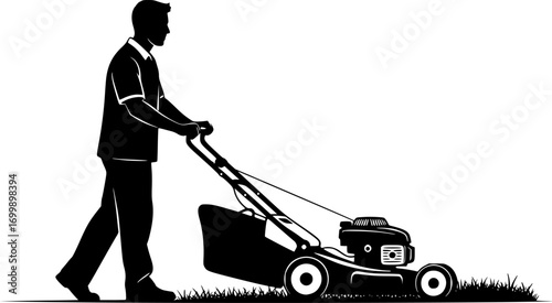 Man pushing lawn mower svg, Man mowing lawn svg, Man pushing lawn mower silhouette, Man mowing lawn silhouette, Lawn mowing silhouette, Man pushing lawnmower vector set