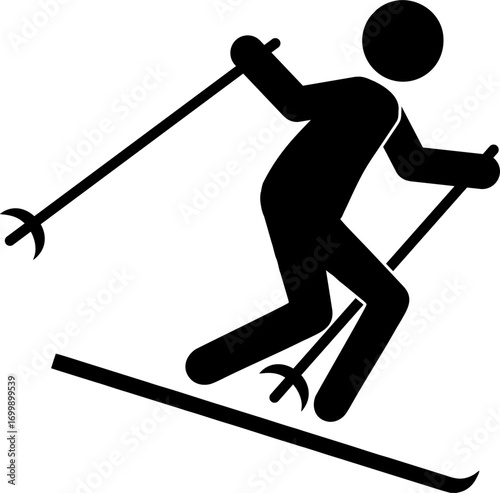 silhouette of a skier