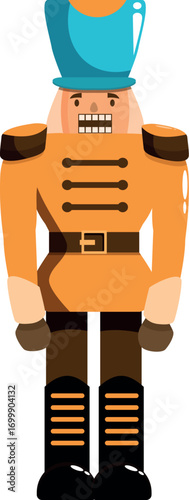 Festive nutcracker soldier toy standing at attention, adding a touch of whimsy to christmas celebrations