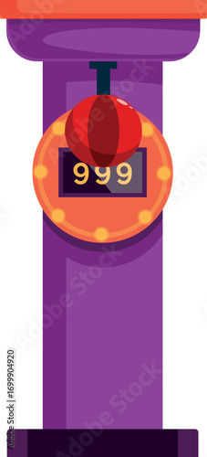 Boxing strength test machine showing high score displaying power punching measurement arcade game