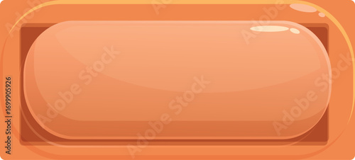 Sausage pack with oval shape and orange color, ideal for food packaging design projects