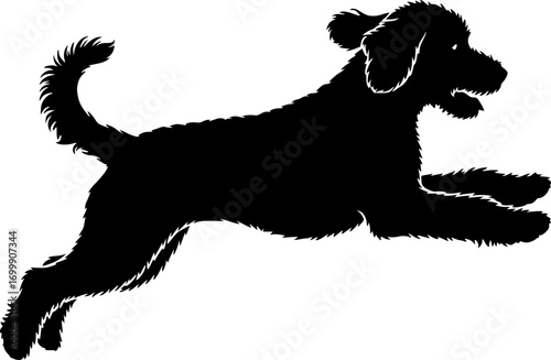 Labradoodle silhouette, Labradoodle dog silhouette, Labradoodle clipart, Labradoodle icon, Dog silhouette